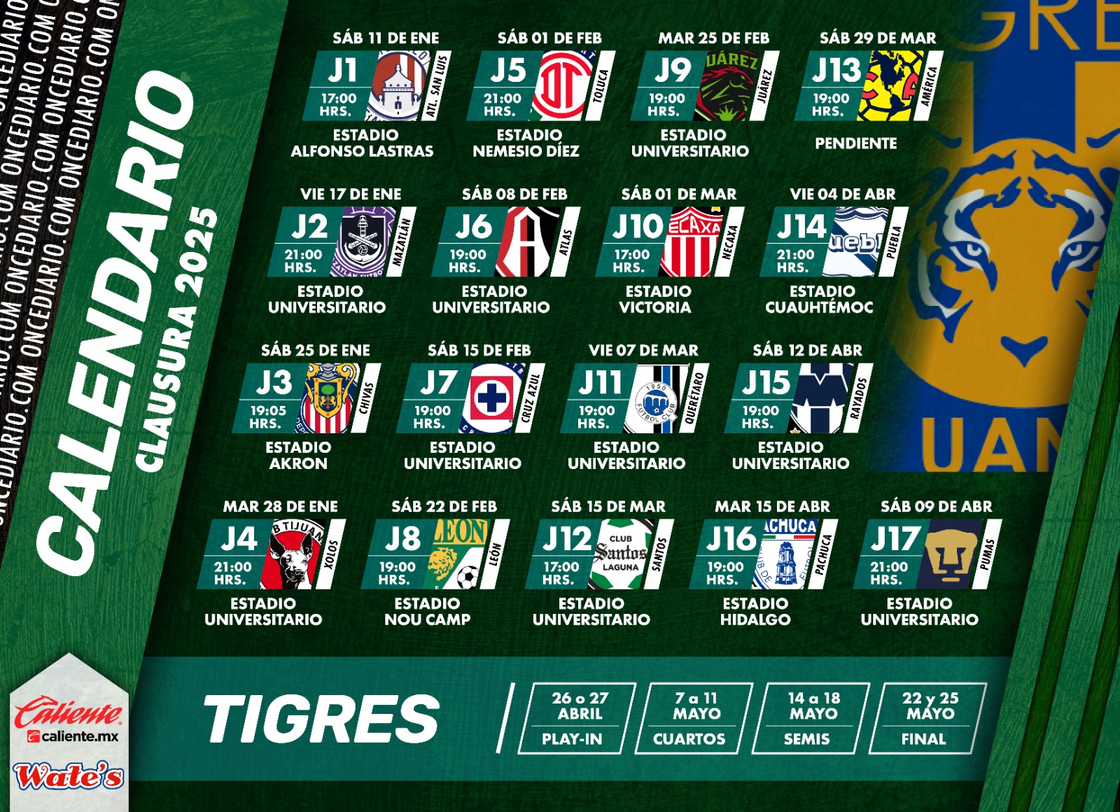 Conoce El Calendario De Tigres Para El Clausura 2025 Jugar 9 Duelos conoce-el-calendario-de-tigres-para-el-clausura-2025-jugar-9-duelos